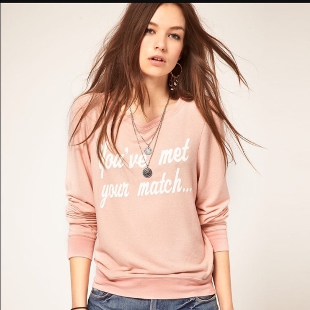 WILDFOX You’ve Met Your Match Pink Sweater
